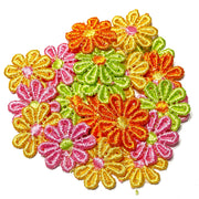 24x Multicolour Daisy Flower AC09 Embroidered 25mm Motiff Sew-On Applique Patch