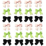 24x Multicolour 3 Sizes (35mm, 45mm, 50mm) Handmade Bowknot Ribbon Embellishment