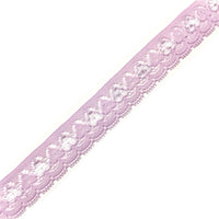 5x Meters 18mm Lilac Polyester Spade Design Lace Trim