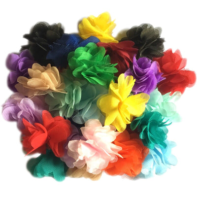 10x Multicolour Organza Flower 50mm-60mm for Costume and Craft