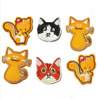 1x Set of Cats & Squirrels Embroidered Iron On Patches Applique