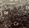 4x Yards 35mm Black Floral with Silver Thread Lining Lace Trim