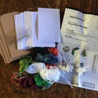 1x Set (Makes 24 pcs) Cross Stitch Your Own Christmas Tag Kit with 6 Design