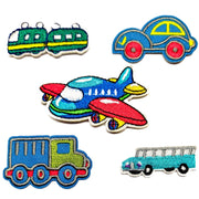 Set of 5pcs Vehicle Transportation Embroidered Iron On Patch Applique