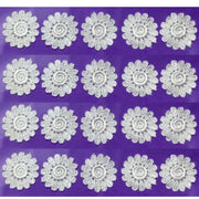 20x Silky White 30mm Daisy Flower Machine Embroidered Sew-On Applique Patch