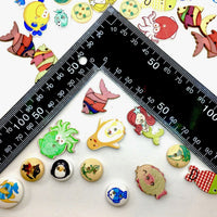 50 pcs Ocean Creatures Theme Wood Buttons for Sewing and Craft Embellishment