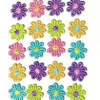 24x Multicolour AC06 Daisy Flower Machine Embroidered 25mm Sew-On Applique Patch