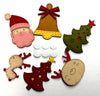 6x Faux Suede Christmas Patches with Free Magic Tape for Multi Use Crafting