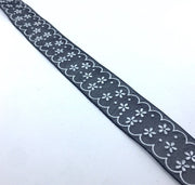 2.5x Yards 25mm Single Sided Floral Patterned Ribbon
