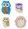 1x Set of Owls and Penguin Embroidered Iron On Patches Applique