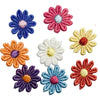 24x Multicolour Daisy Flower Machine Embroidered 25mm Sew-On Applique Patch