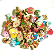 50 pcs Ocean Creatures Theme Wood Buttons for Sewing and Craft Embellishment