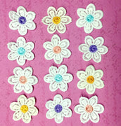 12x Big Flower 35mm Embroidered Giupure Sew on Applique Patches for Craft