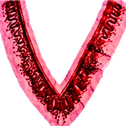 1x Dark Red with Sequin Lace Blouse Motiff Collar Applique Trim 30cm x 25cm