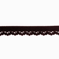 5x Yards Dark Brown 11mm Picot Edge Elastic Garterized Lace for Sewing Craft