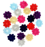 24x Daisy Flower 25mm Embroidered Giupure Sew on Applique Patches B