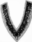 1x Black with Sequin Lace Blouse Motiff Collar Applique Trim 30cm x 25cm