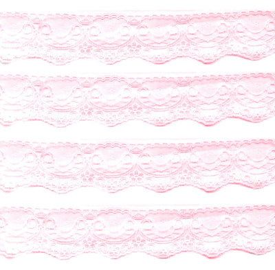2.5Yards Wide 50mm Soft Polyester Baby Pink Lace for Sewing Craft Embellishment