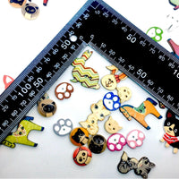 50pcs Wood Buttons Pet Animals Various Design for Sewing Craft Embellishment