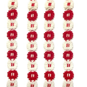 2x Yards 15mm White and Red Flower Machine Embroidered Lace Trim