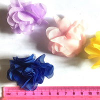 10x Multicolour Organza Flower 50mm-60mm for Costume and Craft
