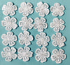 14x Silky White 30mm Sakura Flower Machine Embroidered Sew-On Applique Patch