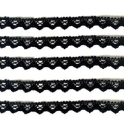 4x Yards Black Crochet Like 15mm Scalloped Soft Cotton Lace Trim Embellishment