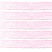 4x Yards 25mm Light Pink Floral Scallop Soft Flower Lace Trim