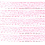 4x Yards 25mm Light Pink Floral Scallop Soft Flower Lace Trim