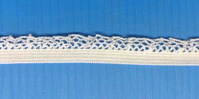 4x Yards White 11mm Silver Picot Edge Elastic Garterized Lace for Sewing Craft