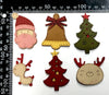 6x Faux Suede Christmas Patches with Free Magic Tape for Multi Use Crafting